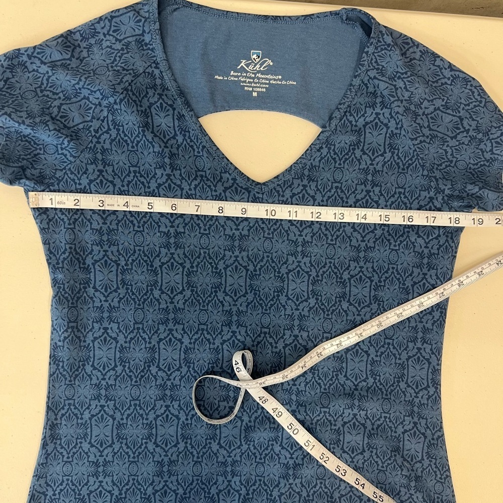 Kuhl Oriana Open Back Short Sleeve Tidal Blue Dress Size M - Picture 5 of 9